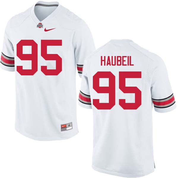 Ohio State Buckeyes #95 Blake Haubeil Men Stitched Jersey White OSU74189